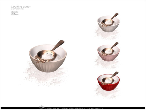 Sims 4 — Cooking decor - powdered sugar bowl by Severinka_ — Cooking decor set for kitchen decoration. Part 3 - 8 items:
