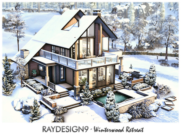 Sims 4 — Winterwood Retreat by RayDesign9 — I build this house in Windenburg, 40x30 lot size with 3 floors. This house