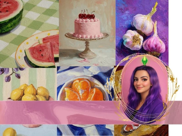 Sims 4 — Edible Art Canvas Painting by gokcemsims — Oil-paint style with visible brush textures for a warm, handcrafted