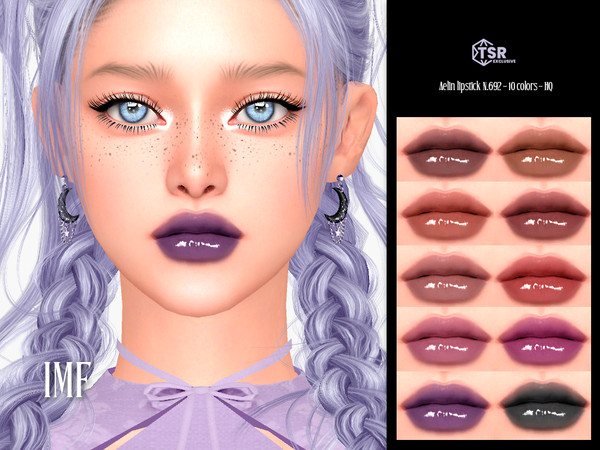 Sims 4 — IMF Aelin Lipstick N.692 by IzzieMcFire — Aelin Lipstick N.692 contains 10 colors in hq texture. Standalone item