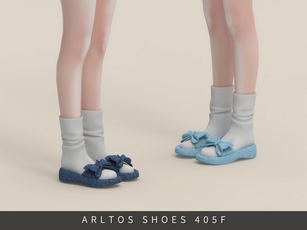 Sims 4 — Tweed Slippers Female by Arltos — 10 colors.