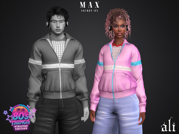Sims 4 — 80's Things - MAX jacket (f) by ali1 — 80s Jacket inspired by Max Mayfield