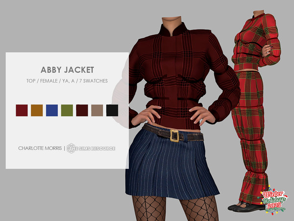 Sims 4 — Abby Jacket by Charlotte_Morris — 7 swatches