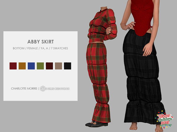 Sims 4 — Abby Skirt by Charlotte_Morris — 7 swatches