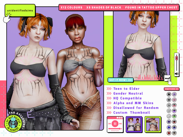 Sims 4 — Wide Eyes Tattoo by unidentifiedsims — 12 Colours