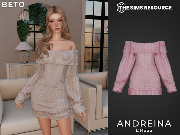 Sims 4 — Andreina (Dress) by Beto_ae0 — Very cute cotton and wool dress