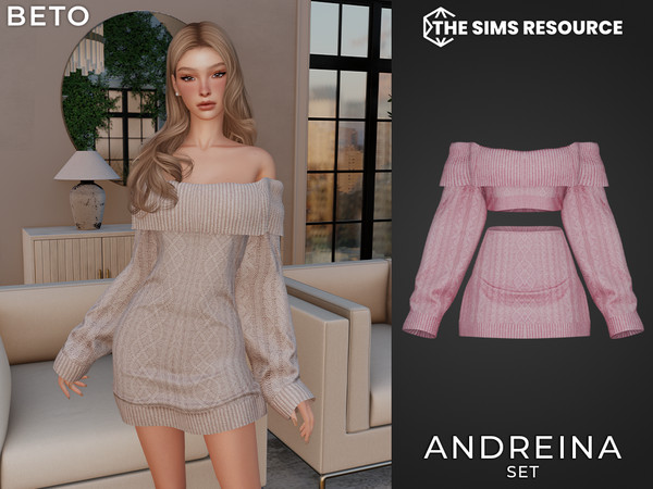 Sims 4 — Andreina (Set) by Beto_ae0 — Very cute cotton and wool outfit