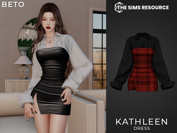 Sims 4 — Kathleen (Dress) by Beto_ae0 — A slightly gothic and alternative dress for girls, enjoy it!