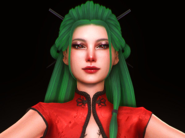 Sims 4 — [Magic._.sims] fengxian hair by magic_sims3 — Hair + ACC (2 versions)