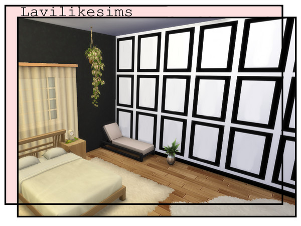 Sims 4 — Set Square Painted Walls by lavilikesims — A faux panel effect in 11 colours