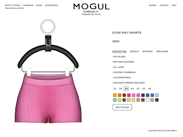 Sims 4 — MOGUL - Elyse Knit Shorts by VentaStudio — Bahia Oversized Shirt