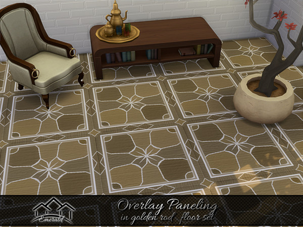 Sims 4 — Overlay Paneling in golden rod floor6 by Emerald — Overlay paneling frequently used at dining rooms,living