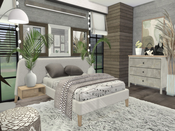 Sims 4 — Zaira Bedroom by Suzz86 — Zaira is a fully furnished and decorated bedroom. Size 6x6 Value $ 15,700 Short Walls