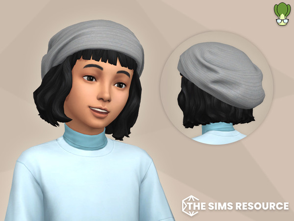 Sims 4 — Floppy Beanie - Child by kapakijo — Striped pattern wool scarf & knitted wool beanie for children.