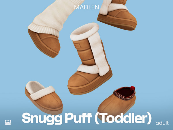 Sims 4 — [Madlen] Lus Slippers (Toddler) by Madlen — Snugg Puff shoes, now available for kids of all ages!