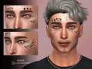 Sims 4 — Crazy Face Tattoo N48 by Suzue — 12 Swatches