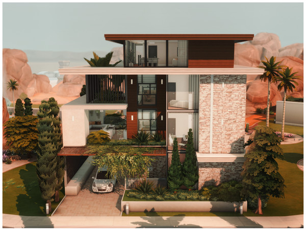Sims 4 — MM Modern House 137 by Merin_Martini — My Sims 4 lots some are inspired from random pictures that I found on the