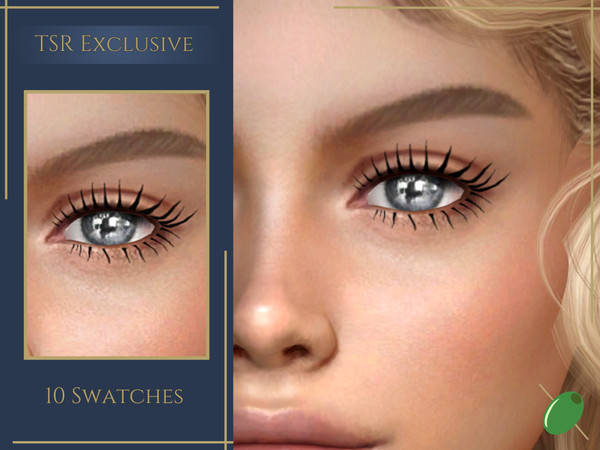 Sims 4 — Yuri 3D Lashes by Pitted0live — Anime style mid-length clumped pointed lashes 2 versions