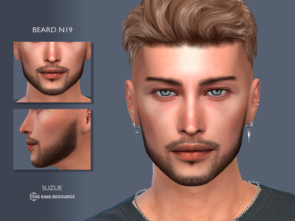 Sims 4 — Beard N19 by Suzue — 7 Swatches