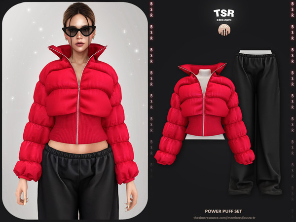 Sims 4 — SET-Power Puff Set - BD1652 by busra-tr — - Set Inclued : Jacket - Bottom - 25 Swatches - For Female (Teen to