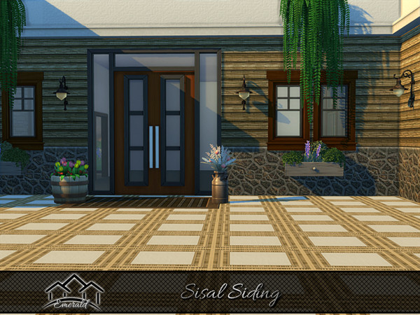 Sims 4 — Sisal Siding  1 by Emerald — Sisal siding is a natural hue inspired by the fibrous plant, offering a