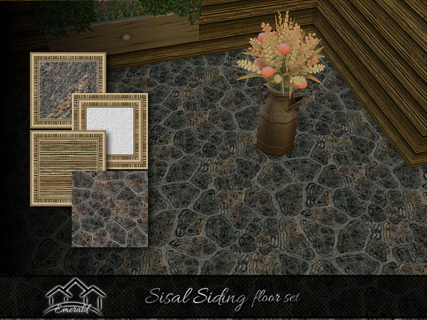 Sims 4 — Sisal Siding floor set by Emerald — Sisal siding is a natural hue inspired by the fibrous plant, offering a