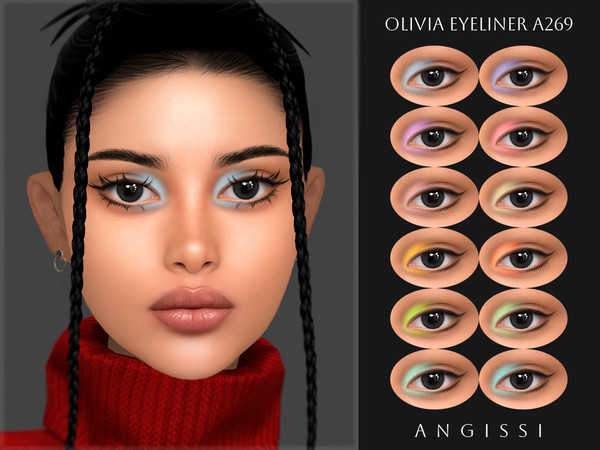 Sims 4 — Olivia Eyeliner A269 by ANGISSI — PREVIEWS MADE USING HQ MODE Makeup category