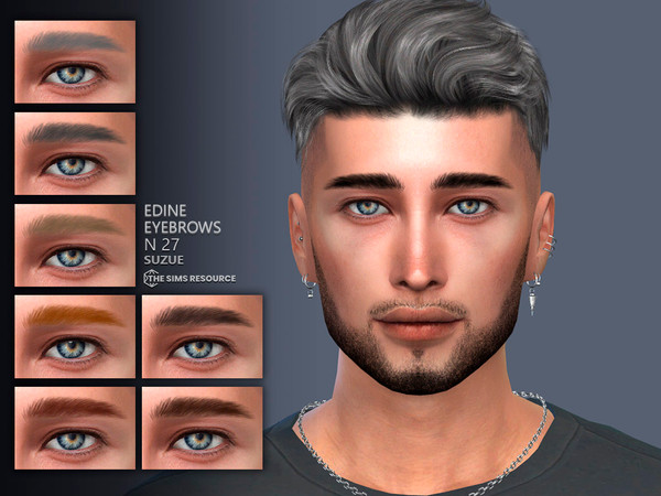 Sims 4 — Edine Eyebrows N27 by Suzue — 12 Swatches