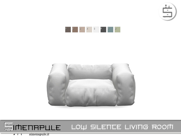 Sims 4 — [SeN4] Low Silence Living Room - Armchair by Simenapule — Low Silence Living Room is a modern living room set