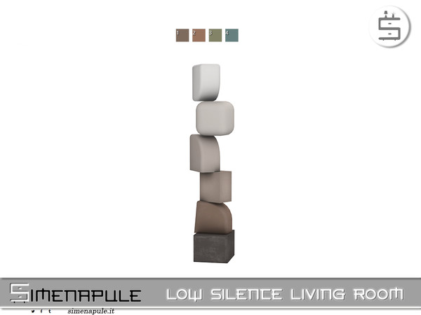 Sims 4 — [SeN4] Low Silence Living Room - Sculpture by Simenapule — Low Silence Living Room is a modern living room set