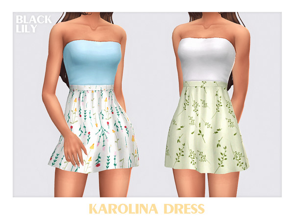 Sims 4 — Karolina Dress by Black_Lily — YA, A, Teen