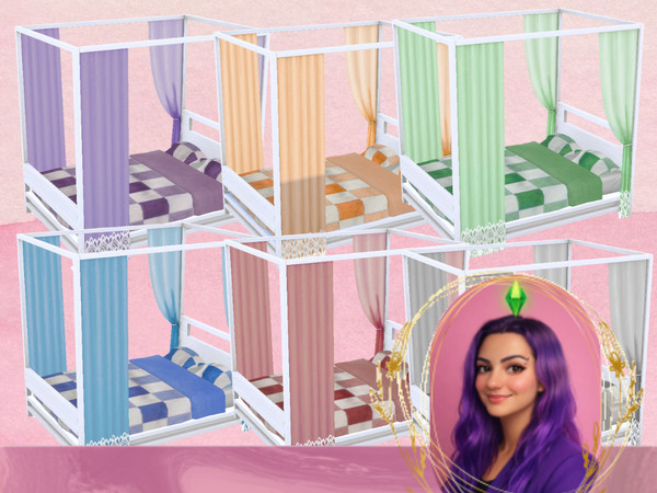 Sims 4 — Soft Canopy Dreams Bed by gokcemsims — Create a calm and dreamy bedroom atmosphere with Soft Canopy Dreams Bed