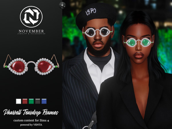 Sims 4 — November - Pharrell Teardrop Frames (Animated) by VentaStudio — Pharrell Teardrop Frames