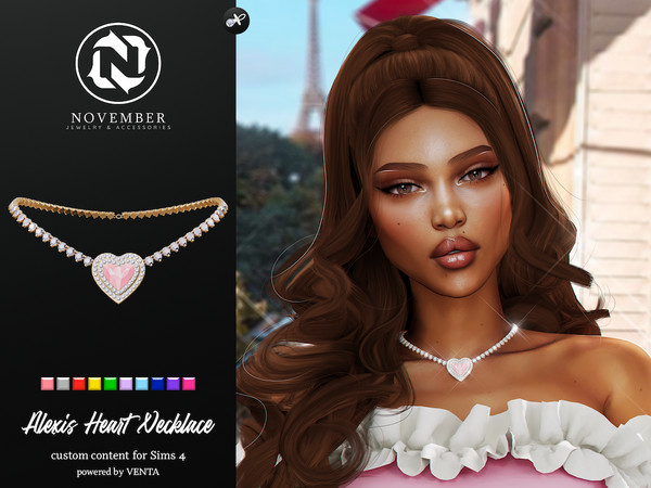 Sims 4 — November - Alexis Heart Necklace by VentaStudio — Alexis Heart Necklace - Adult