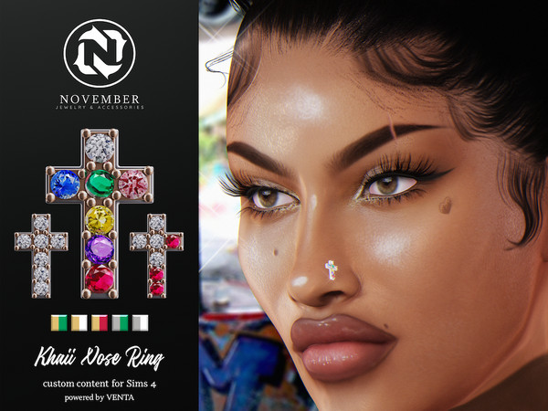 Sims 4 — November - Khaii Nose Ring (Patreon Exclusive) by VentaStudio — 5 Swatches