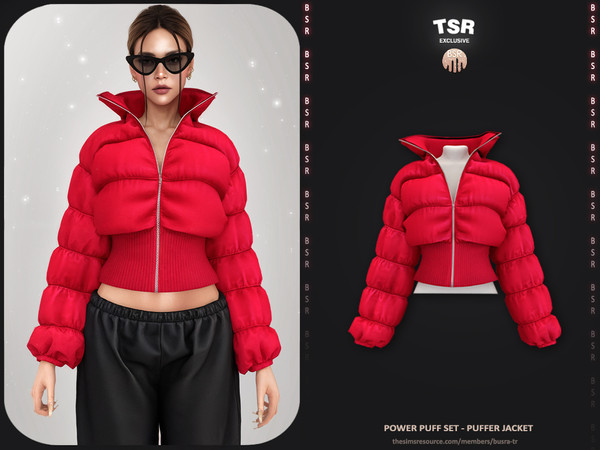 Sims 4 — Power Puff Set - Puffer Jacket BD1652 by busra-tr — - Set Inclued : Jacket - Bottom - 25 Swatches - For Female
