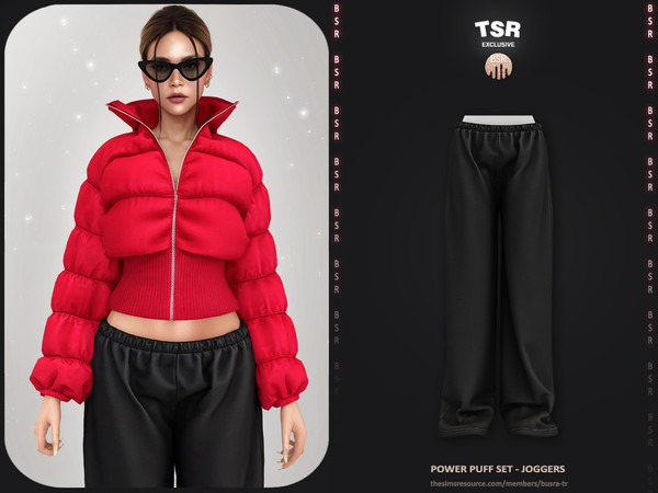Sims 4 — Power Puff Set - Joggers BD1652 by busra-tr — - Set Inclued : Jacket - Bottom - 25 Swatches - For Female (Teen