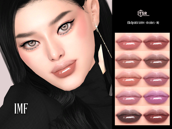 Sims 4 — IMF Ella Lipstick N.694 by IzzieMcFire — Ella Lipstick N.694 contains 10 colors in hq texture. Standalone item