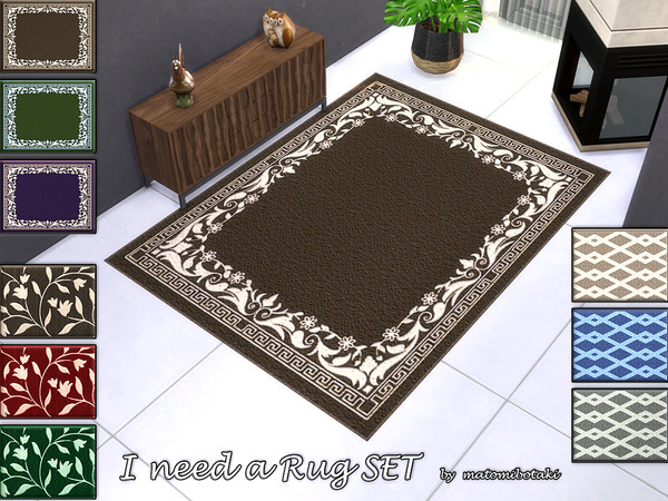 Sims 4 — I need a Rug by matomibotaki — Timeless, chic rug with a floral pattern in 3 different colors, each item with