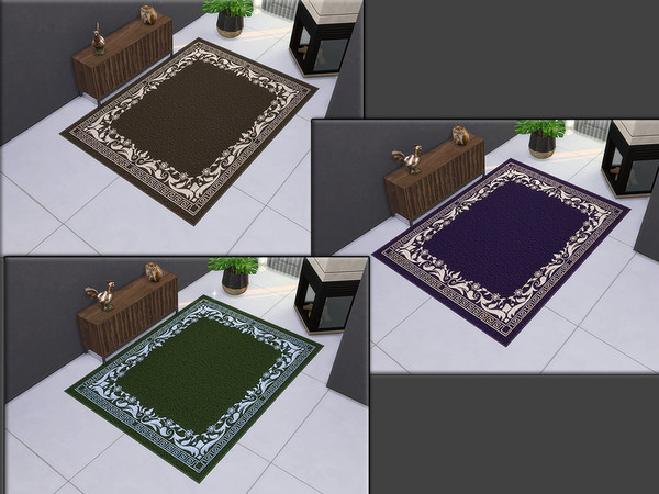 Sims 4 — I need a Rug3 by matomibotaki — Timeless, chic rug with a floral pattern in 3 different colors, each item with