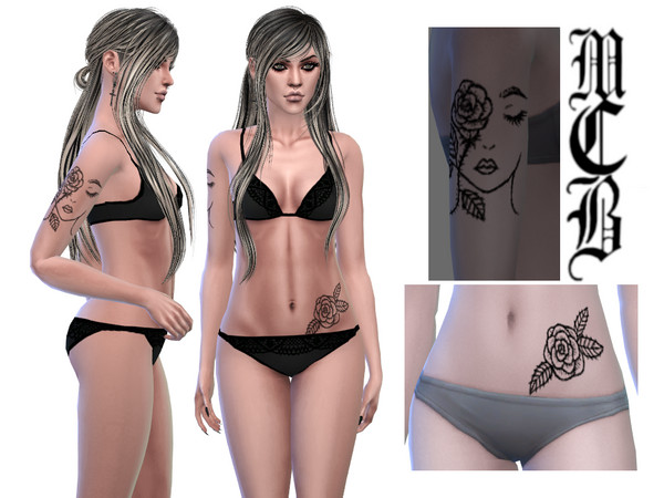Sims 4 — Rose Stomach Tattoo by MaruChanBe2 — Minimalism inspired tattoos for your cuties.