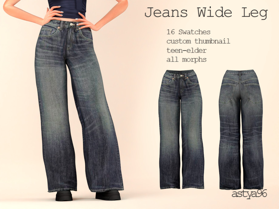 The Sims Resource | Jeans Wide Leg