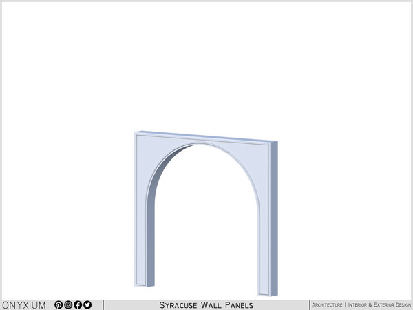 Sims 4 — Syracuse Wide Wall Panel With Arch Short by Onyxium — Onyxium@TSR Design Workshop Living Room Collection -