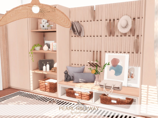 Sims 4 — Pearl Hallway by BlusterSims — The Pearl Hallway is a calming, minimalist space with neutral tones and natural