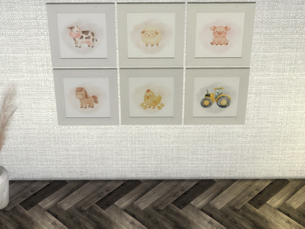 Sims 4 — Day at the Farm by jessbtlrr — Bring cozy farmhouse charm into your little ones rooms with this soft, watercolor