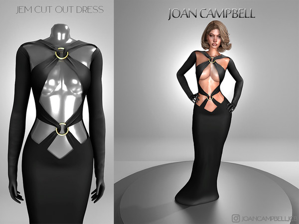 Sims 4 — JEM CUTOUT DRESS by Joan_Campbell_Beauty_ — 17 swatches Custom thumbnail Original mesh