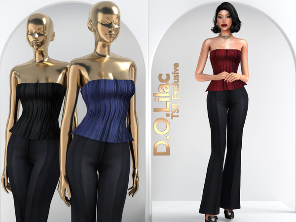 Sims 4 — Modern Corset Chic Set 124 Bottom 2106 by DOLilac — Includes: (Top + Bottom)