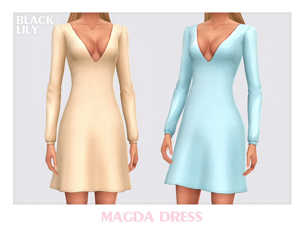 Sims 4 — Magda Dress by Black_Lily — YA, A, Teen