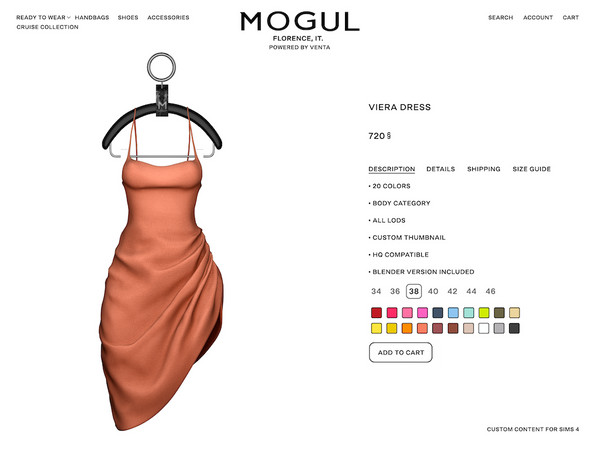 Sims 4 — MOGUL - Viera Dress by VentaStudio — Bahia Oversized Shirt