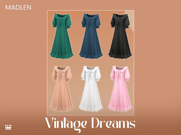 Sims 4 — [Madlen] Vintage Dreams Nightgown (Toddler) by Madlen — Go vintage with this gorgeous timeless nightgown!